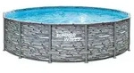 Summer Waves Frame Pool Elite, steingrau, rund, ca. &Oslash;427/H107 cm
