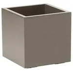 Dehner Kunststoff-Topf Kebe, quadratisch, ca. B40/H40/T40 cm, Taupe