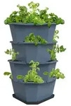 Gusta Garden Kartoffelturm Paul Potato Starter, 4 Etagen, ca. B44/H65/T44 cm, Blau