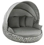 Dehner Sunlounger Miami, Wei&szlig;, Grau