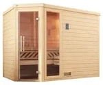 Weka Sauna Turku mit Glast&uuml;r und Fenster, ca. B248/H205/T198 cm, Natur