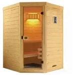 Weka Ecksauna Laukkala mit Glast&uuml;r, ca. B144/H200/T144 cm, Natur