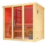 Weka Sauna Kemi Panorama mit Glast&uuml;r, inkl. Ofen, Natur