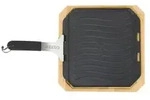Cozze gusseiserne Pfanne mit Untersetzer, ca. B33/H4/T33 cm, Schwarz, Natur