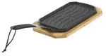 Cozze gusseiserne Pfanne mit Untersetzer, ca. B16,5/H4/T33 cm, Schwarz, Natur
