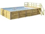 Weka Massivholzpool 595 Gr. 2, ca. B650/H201/T490 cm, Folie Blau/Mosaic, Natur,