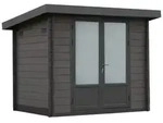 Wolff Finnhaus Gartenhaus WPC-Trend B, ca. B280/H222/T240 cm, Grau