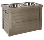 KERBL Pet Futter- & Trinkbar ECO Dinner, grau, ca. B54/H39,5/T30 cm