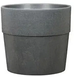 Scheurich Kunststoff-Topf Groove+, rund, ca. &Oslash;28,5/H26 cm, Schwarz