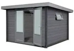 Wolff Finnhaus Gartenhaus WPC-Trend C, ca. B340/H222/279 cm, Grau