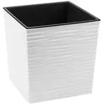 Siena Garden Kunststoff-Topf Biron, eckig, ca. B40/H41,5/T40 cm, Wei&szlig;