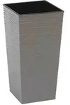 Siena Garden Kunststoff-Topf ECO Nizza, konisch, ca. B25/H46,5/T25 cm, Grau