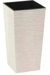 Siena Garden Kunststoff-Topf ECO Nizza, konisch, ca. B25/H46,5/T25 cm, Wei&szlig;