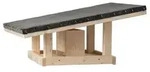 Dehner Natura Premium Futterhaus Rofan, natur, ca. B64/H30,2/T56 cm, Schwarz, Natur
