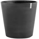 Ecopots Kunststoff-Topf Amsterdam mit Rollen, rund, Dunkelgrau