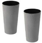 Siena Garden Kunststoff-S&auml;ulen ECO Locon, konisch, grau, ca. &Oslash;30/H57 cm, 2er-Set