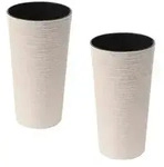 Siena Garden Kunststoff-S&auml;ulen ECO Locon, konisch, wei&szlig;, ca. &Oslash;30/H57 cm, 2er-Set
