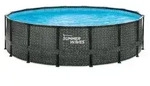 Summer Waves Frame Pool Rattan, grau