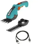 GARDENA Akku-Gras- und Strauchschere ComfortCut Li, T&uuml;rkis, Schwarz, Orange