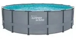 Summer Waves Frame Pool, anthrazit, rund, Grau