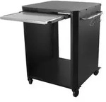 Cozze Outdoor-K&uuml;che Tisch mit Auszug, ca. B66,5/H82,5/T77 cm, Schwarz, Silber