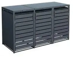 Westmann M&uuml;lltonnenverkleidung Kubus 3er Box, ca. B200/H116/T80 cm, Anthrazit