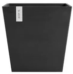 Ecopots Kunststoff-Topf Rotterdam mit Wassersystem, quadratisch, Dunkelgrau