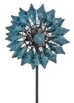 Dehner Solar-Windrad Mola, ca. B32/H122/T32 cm, Anthrazit, Blau