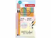 STABILO point 88 & STABILO Pen 68 - Pastellove - 12er-Set - 6 Stück point 88, 6