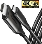 AXAGON RVC-HI2MC, AXAGON RVC-HI2MC, USB-C -> HDMI 2.0 cable 1.8m, 4K/60Hz HDR10,