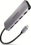 AXAGON HMC-HCR3A, AXAGON HMC-HCR3A 5-in-1 Hub, USB-C 5Gbps, 4x USB-A, HDMI...