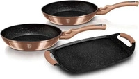 BerlingerHaus Metallic Line Rose Gold Edition Pfannenset mit Marmoroberfl&auml;che 3