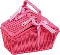 Small Foot Picknick-Korb Rosa mit Geschirr, 18 St&uuml;ck