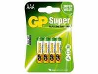 GP 1013124200, GP Super AAA Alkaline-Batterien (LR03), 4 Stück, 4 Stk