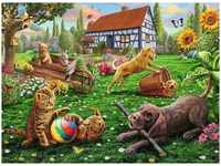 Ravensburger Puzzle 128280 Tiere spielen im Hof 200 Teile