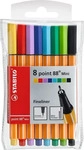 STABILO point 88 Mini Animal Vibes mit Aufklebern - 8er-Set
