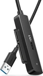 Ugreen 70609, Ugreen USB 3.0 to SATA III Adapter Cable for 2.5" HDD / SSD Black 0.5m