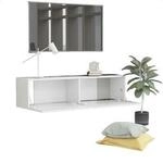 VidaXL Meuble TV Bois d&rsquo;ing&eacute;nierie Blanc 120x30x30 cm