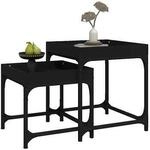 VidaXL Sofaecken, Podesttische Tables d'appoint Bois d'ing&eacute;nierie Noir -...