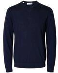 Selected Pullover 16094647 TRAY MERINO CREW.-NAVY BLAZER