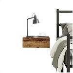 VidaXL Table de chevet flottante bois d'ing&eacute;nierie marron