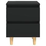 VidaXL Table de chevet 2 tiroirs Noir 40x35x50 cm