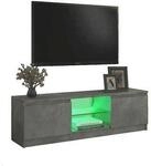 VidaXL Meuble TV avec lumi&egrave;res LED gris b&eacute;ton 120x30x35,5 cm