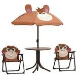 VidaXL Ensemble table et chaises de jardin avec parasol Marron