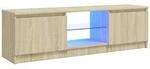 VidaXL Meuble TV avec lumi&egrave;res LED marron 120x30x35,5 cm