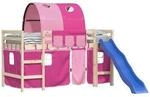 VidaXL Rideaux pour lit mezzanine avec tunnel rose polyester