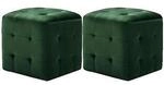 VidaXL Sitzkissen Poufs Lot de 2 Vert 30 x 30 x 30 cm Tissu velours