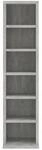 VidaXL Wandregale Armoire &agrave; CD Gris b&eacute;ton 21x20x88 cm Bois d'ing&eacute;nierie