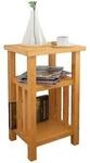 VidaXL Sofaecken, Podesttische Table d'appoint Ch&ecirc;ne massif avec &eacute;tag&egrave;res