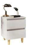 VidaXL Table de chevet avec pieds en pin Blanc 40x35x50 cm